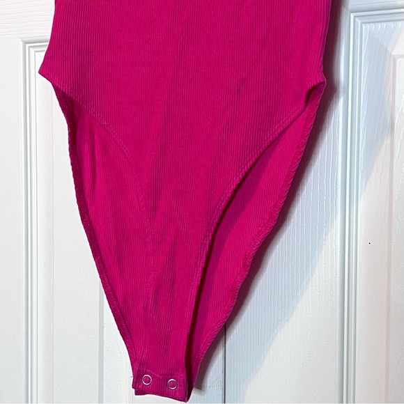 Zara Ribbed Ruffle Sleeve Pink Bodysuit size Medium - Picture 10 of 12